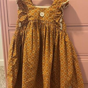 Eleanor Rose Orange Patterned Kids Dress